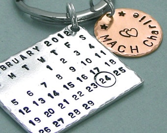 MACH Key Ring - Mark the Date Calendar - Aluminum and Copper