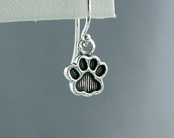 Little Paw Print Earrings - Sterling Silver - Dog Lover Gift - Canine Agility Gift - Dog Paw Earrings