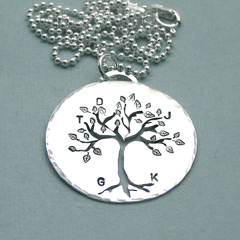 Personalized Family Tree Necklace Mother Grandmother Etsy
