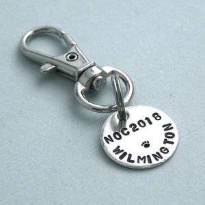 NOC 2019 AKC National Championship Little Commemorative Charm Hand Stamped Sterling Silver Dog Agility Canine Agility image 1