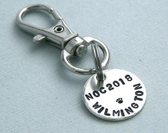 NOC 2019 AKC National Championship Little Commemorative Charm - Hand Stamped Sterling Silver - Dog Agility - Canine Agility