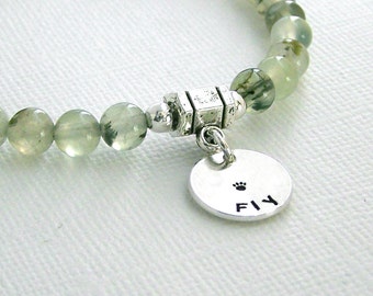 Prehnite Intention Bracelet - FLY - Stretch Bead Bracelet - Mala Bracelet - Dog Agility Bracelet
