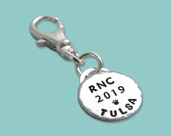 RNC 2019 AKC National Championship Little Commemorative Charm - Hand Stamped Sterling Silver - Dog Agility - Canine Agility
