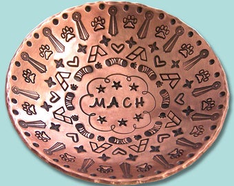 MACH Hand Stamped Copper Ring Dish