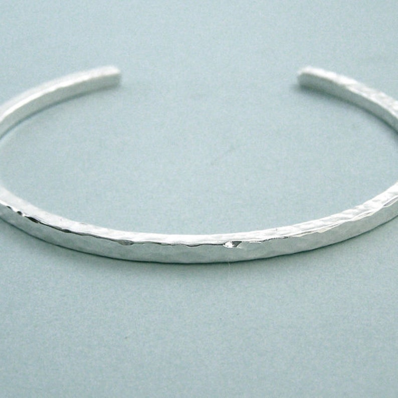 Stacking Cuff Bracelet Hammered Sterling Silver image 1