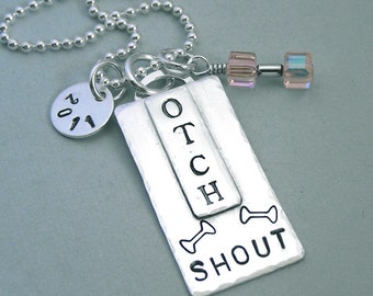 OTCH - Sterling Silver Hand Stamped Pendant  - For Dog Obedience Enthusiasts