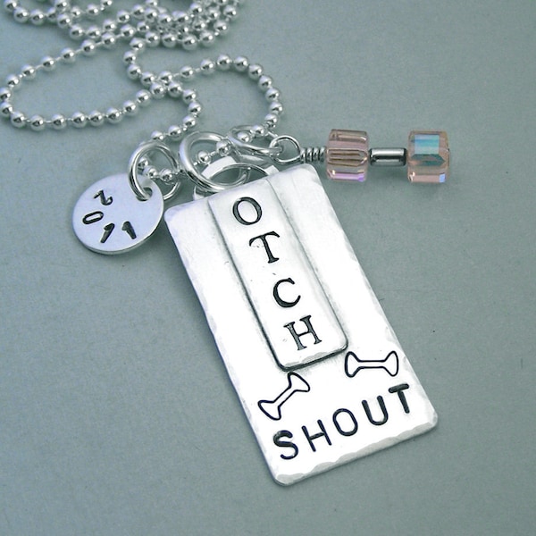 OTCH - Sterling Silver Hand Stamped Pendant  - For Dog Obedience Enthusiasts