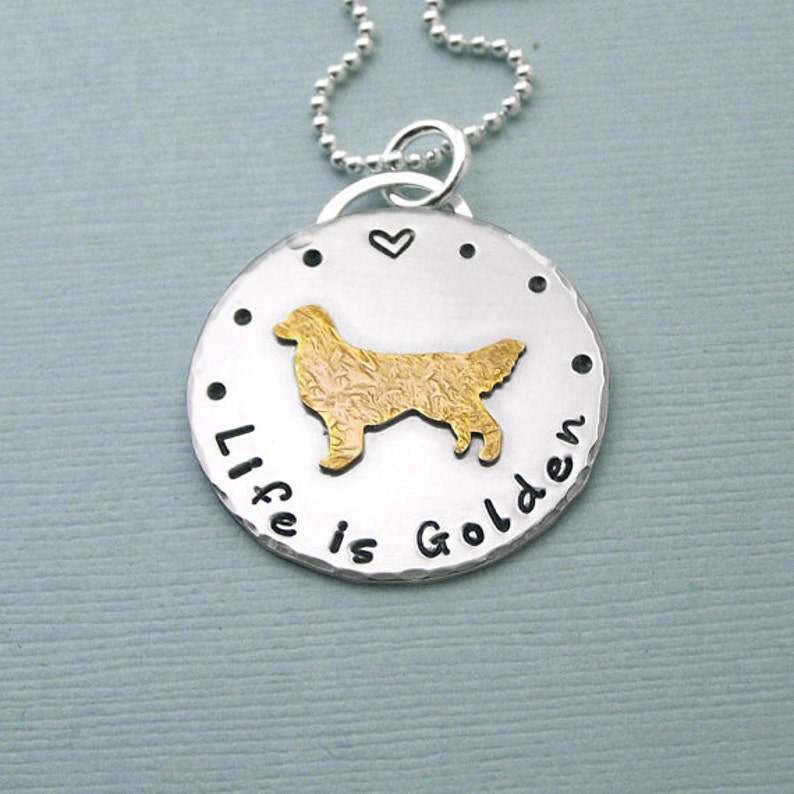 Golden Retriever Necklace 14K Gold Filled and Sterling Etsy