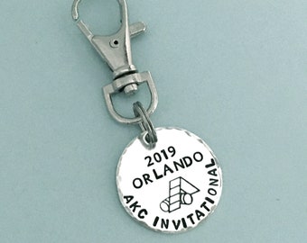 2019 AKC Invitational Commemorative Charm - Hand Stamped Sterling Silver - Dog Agility - Canine Agility