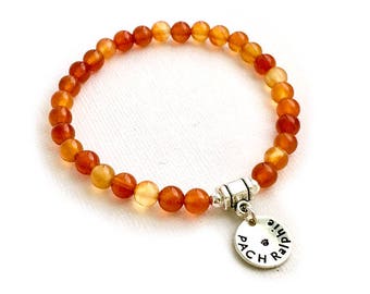 Carnelian Dog Agility Title Bracelet - PACH - MACH - ADCH - Stretch Bead Bracelet - Mala Bracelet - Dog Agility Bracelet