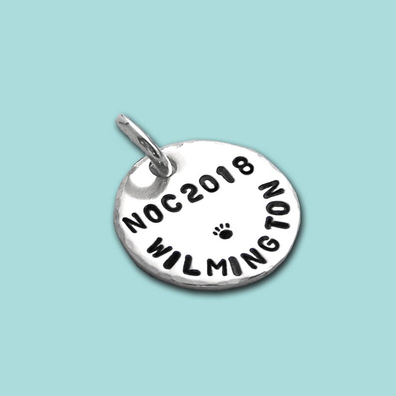 NOC 2019 AKC National Championship Little Commemorative Charm Hand Stamped Sterling Silver Dog Agility Canine Agility image 4