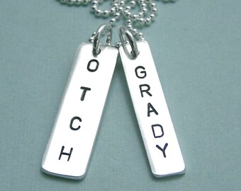 Personalized OTCH Necklace - Sterling Silver Hand Stamped Necklace