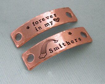 Rainbow Bridge Shoe Tags - Hand Stamped Metal - Dog Agility - MACH Gift - Dog Agility Accessory - Motivational