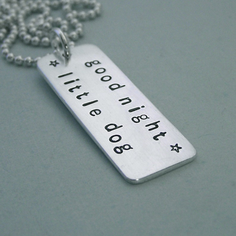 Personalized Remembrance Necklace Unisex Hand Stamped Sterling Silver Two Sided image 3