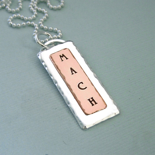 MACH Necklace - Mixed Metal Dog Agility Necklace - Hand Stamped  - For Dog Agility Enthusiasts - Canine Agility Jewelry