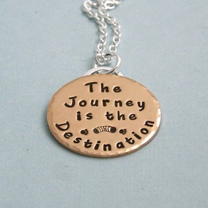 The Journey is the Destination - 14K Gold FilledHand Stamped Necklace - Dog Agility Necklace - Motivational Jewelry