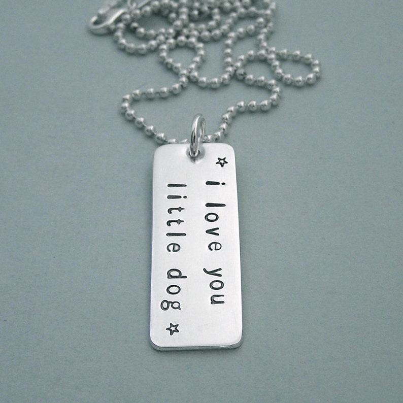 Personalized Remembrance Necklace Unisex Hand Stamped Sterling Silver Two Sided image 2