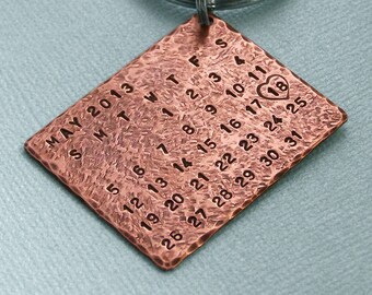 Special Day - Rustic Copper Calendar Key Ring