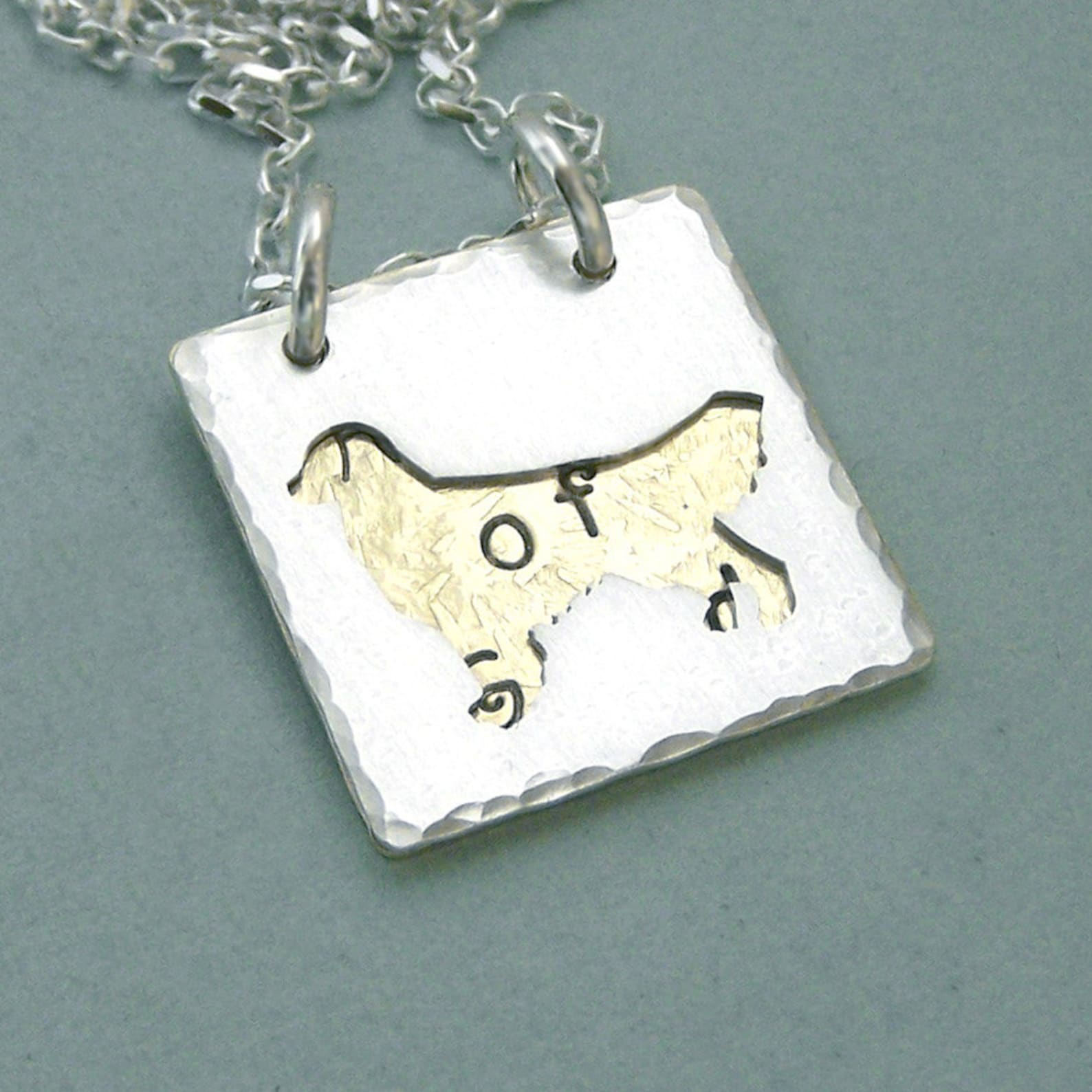 Golden Retriever Necklace Heart of Gold Flip Chart Style Etsy