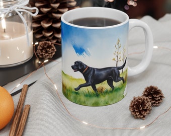 Black Labrador Coffee Mug, Black Lab, Black Lab Mug, Black Labrador Mug, Watercolor Black Lab, Gift for Black Labrador Owner,