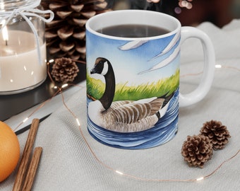 Mug à café Bernache du Canada, Bernache du Canada, Bernache du Canada, Mug Goose, aquarelle, Bernache nageant,