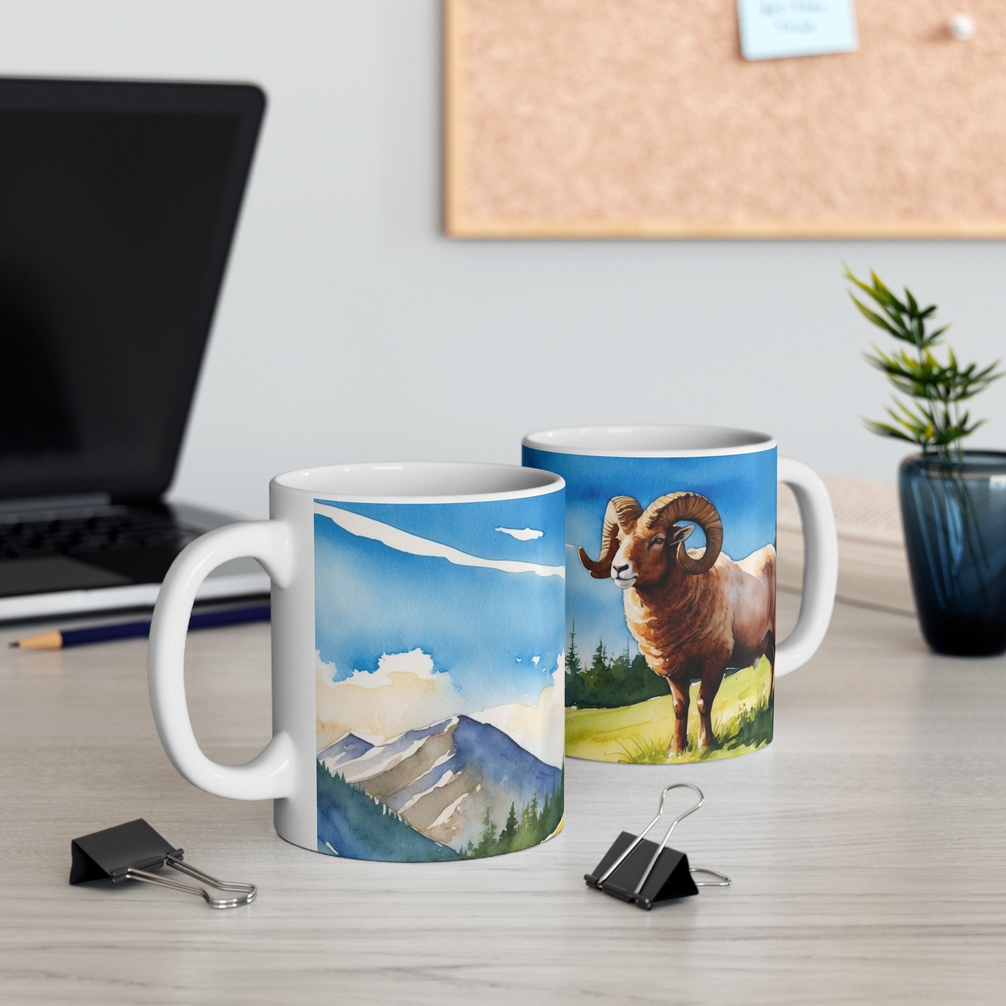Ram Coffee Mug, Watercolor Ram, Ram, Ram Mug, Animal Mug, Mountains,  Hillside, - Etsy