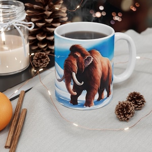 Woolly Mammoth Coffee Mug, Watercolor Mammoth Mug, Mammoth Mug, Prehistoric Animal, Gift for Historian,