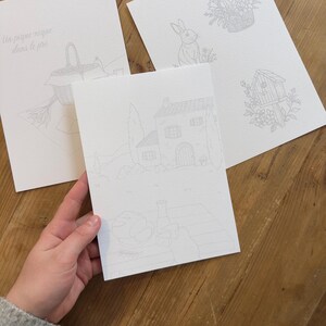 Illustrations botaniques à l’aquarelle inspirées du printemps, comprenant six visuels délicats : 3 éléments (un panier fleuris, un lapin, une maison à oiseau), une table de campagne, un ensemble de petits éléments, un cadre vintage avec une poule, un panier de pique-nique. Style maison de campagne, doux et authentique. Idéal pour décoration murale, papeterie ou impression. Créations artisanales, parfaites pour une ambiance rustique et chaleureuse. Papier 300g spécial aquarelle