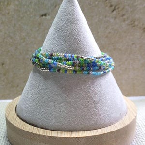 Beach Glass Beaded Bracelet Wrap