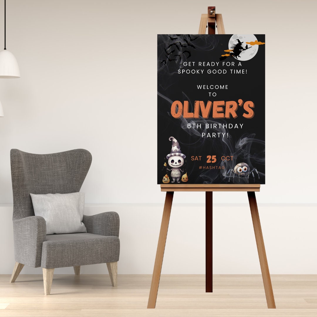 Spooky Good Time Welcome Sign for Kids, Teens Halloween Themed Birthday ...