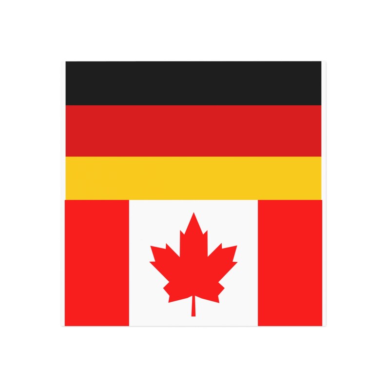 Imán cuadrado con bandera de doble país, Alemania y Canadá, para coches, nevera imagen 1