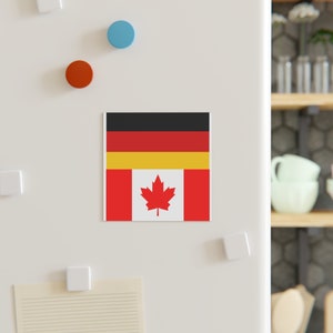 Imán cuadrado con bandera de doble país, Alemania y Canadá, para coches, nevera imagen 7