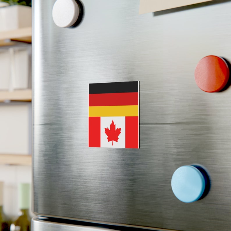 Imán cuadrado con bandera de doble país, Alemania y Canadá, para coches, nevera imagen 5