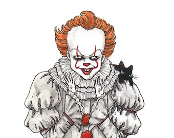 Pennywhiskers - 5x7" It Pennywise 2017 Horror Cats Print