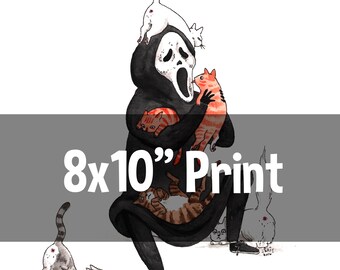 Screams and Purrs - 8x10" Horror Cats  Print