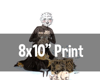 8x10" Print - Furraiser - Hellraiser Pinhead with Cats Print