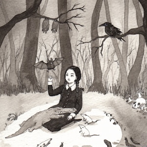 Wednesday's Menagerie - 5x7" Addam's Family Print