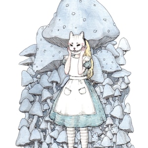 Die Grinsekatzen Maske - 5x7 &quot;Druck Alice im Wunderland
