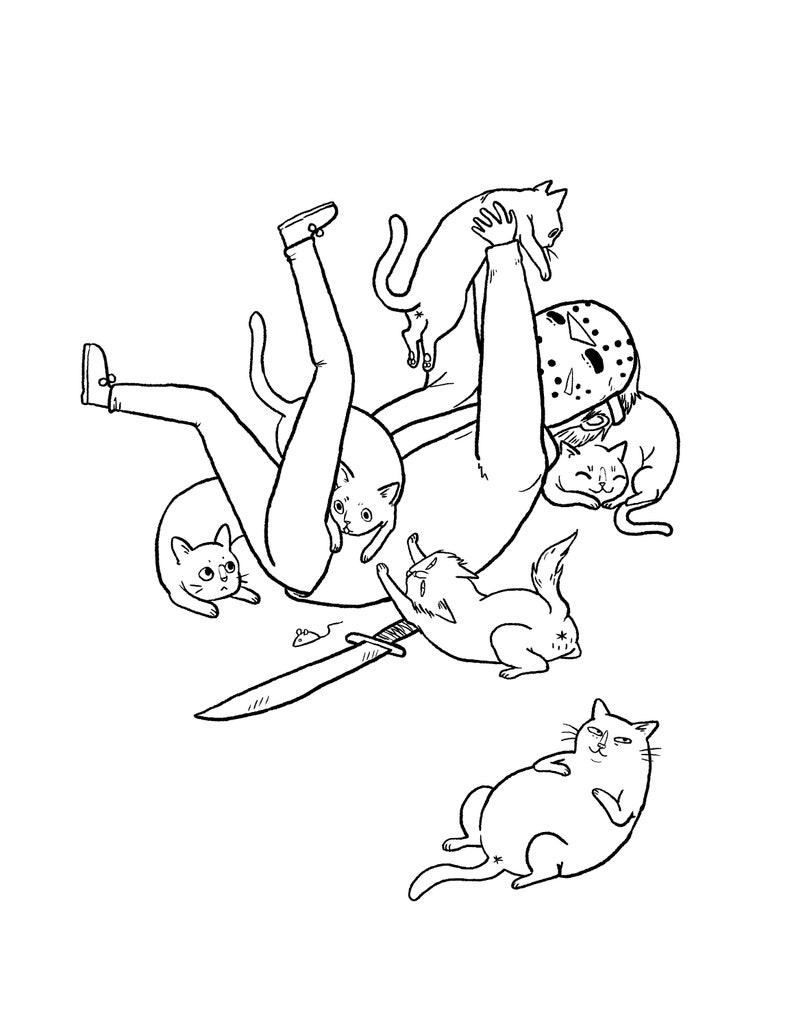 Horror Cats Coloring Book - Etsy