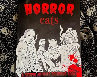 Horror Cats Coloring Book 2nd Edition - Scary Movie Characters with Cats