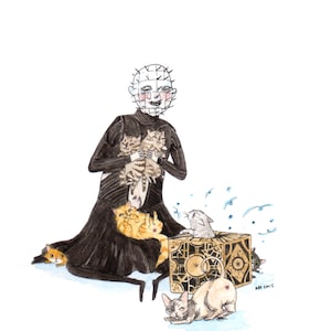 Furraiser - Hellraiser-speldenknop van 5 x 7 inch met kattenprint