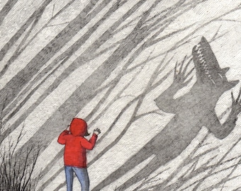 Only My Shadow- 5x7" Werewolf Print