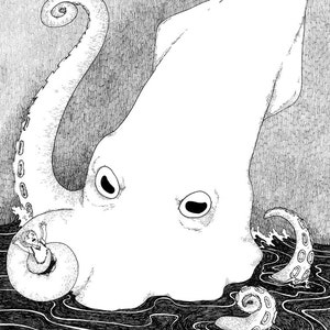Samuel&#39;s Pet Squid Grew to an Alarming Size - 8x10&quot; Print