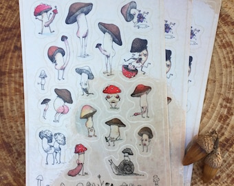 MATURE Irregular Mycology Mushroom sticker sheet