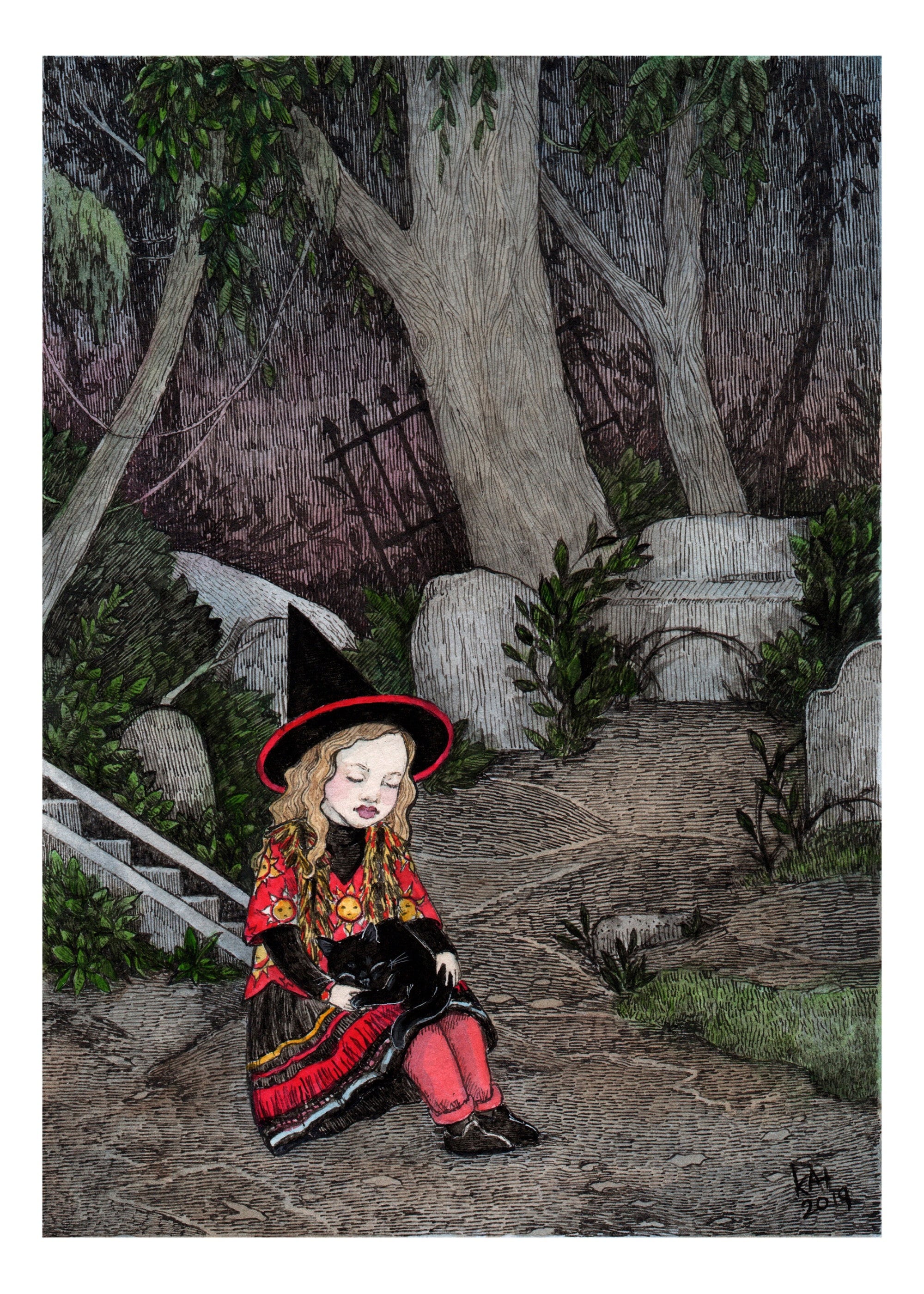 Kids Girls Dani Dennison Halloween Costume – Witch Cosplay Dress Suit With Hat (XX-Large) - View #2