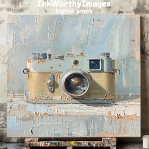 Vintage Kamera Kunstdruck | Retro-Fotografie-Dekor | Klassisches Kamera-Sammlergeschenk | Druckbar
