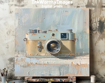 Vintage Camera Art Print | Retro Photography Decor | Classic Camera Collector Gift | Printable