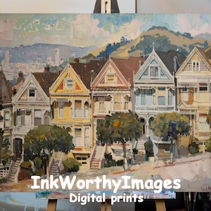 San Francisco Painted Ladies Art Print: Victorian Cityscape (Digital Download)