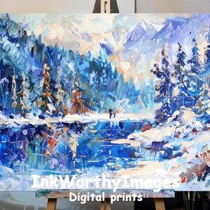 Abstract Winter Wonderland | Snowy Forest | Nature Landscape Art | Wall Decor | Home Decor | Digital Download | Printable Art | PRINTABLE
