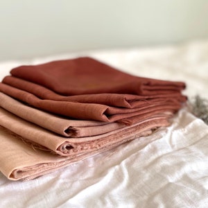 Hand Dyed Gradient Linen Bundle in Terracotta image 2